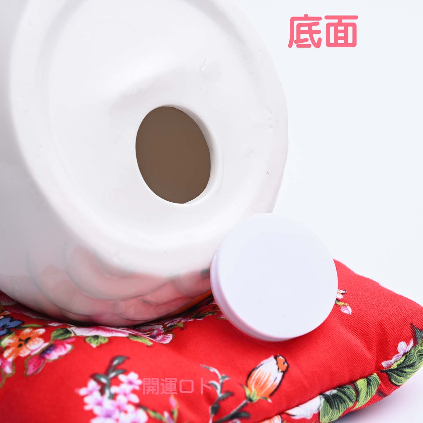 開運ロト 宝船招き猫(中) 貯金箱 鈴(大中)2個 超ふわふわ座布団付き