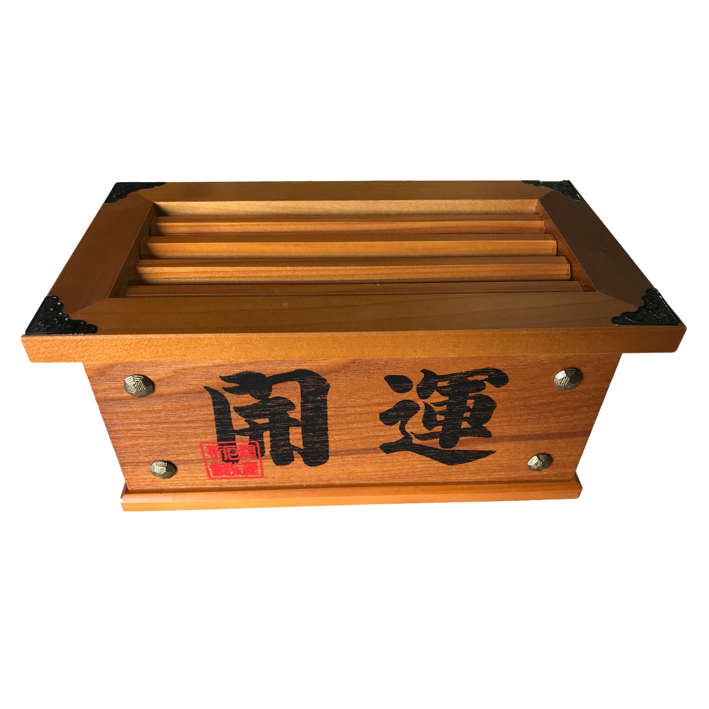 【日本製】開運賽銭箱 鍵付き・貯金箱(特大) 横24cm