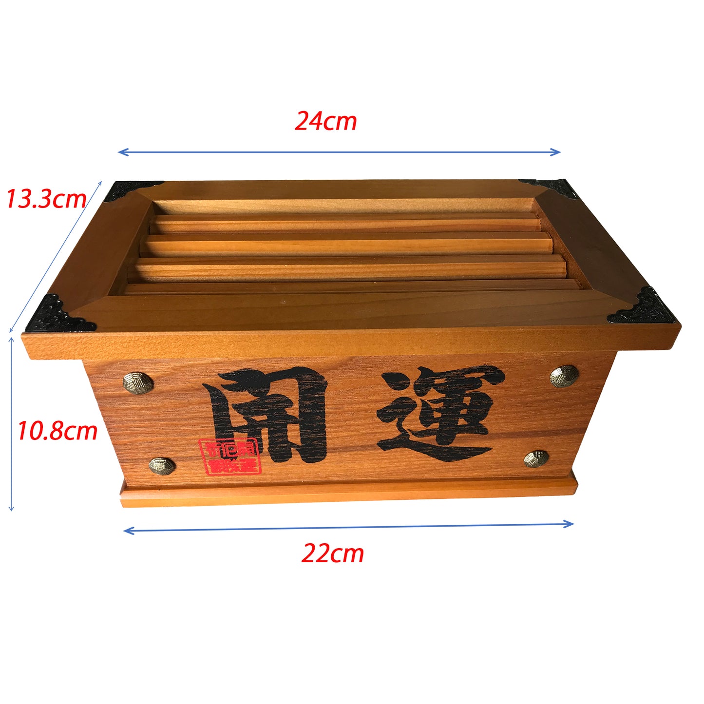 【日本製】開運賽銭箱 鍵付き・貯金箱(特大) 横24cm